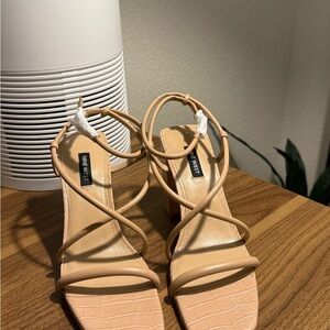 Nine West Nude Strappy Heels